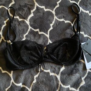 CalvinKlein unlined lace balconette bra in black